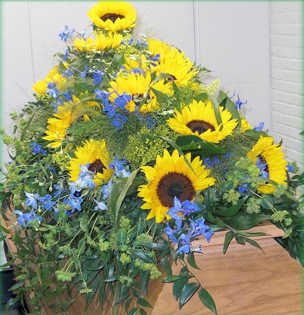 Sonnenblumen mit Blau - Bestellnr. Sb 524