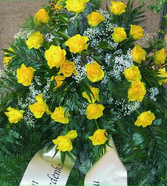 Gelbe Rosen mit Weiß - Bestellnr. K 616
